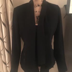 Zara suiting jacket with zipper embellishment.
